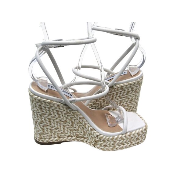 Steve Madden Womens Faux Leather Wedge Platform Sandals - Picture 4 of 6